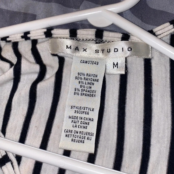 Max Studio strike white black midi sleeveless dress Sz m - Picture 2 of 9